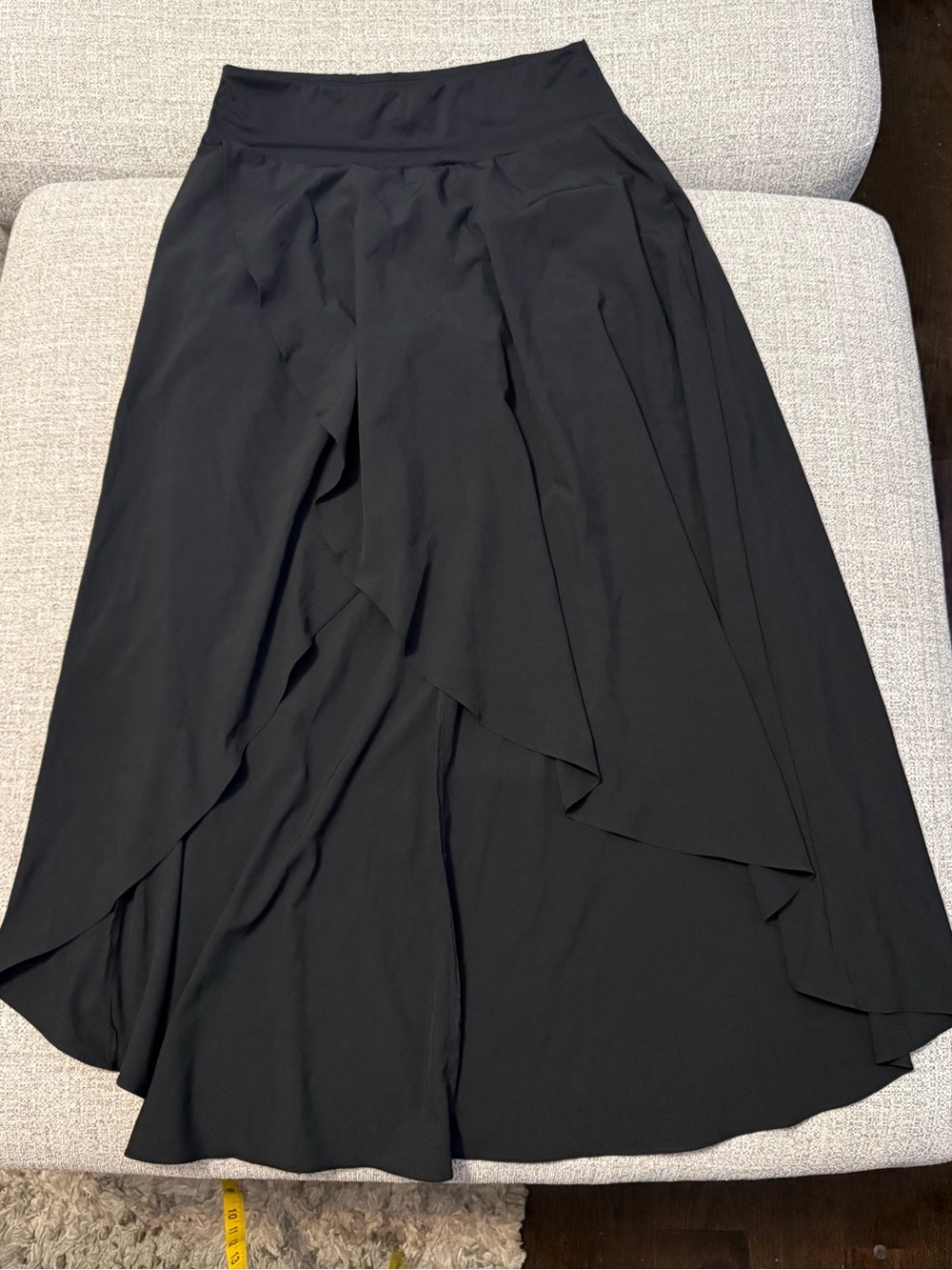 HALARA Black High-Low Layered Wrap Skirt